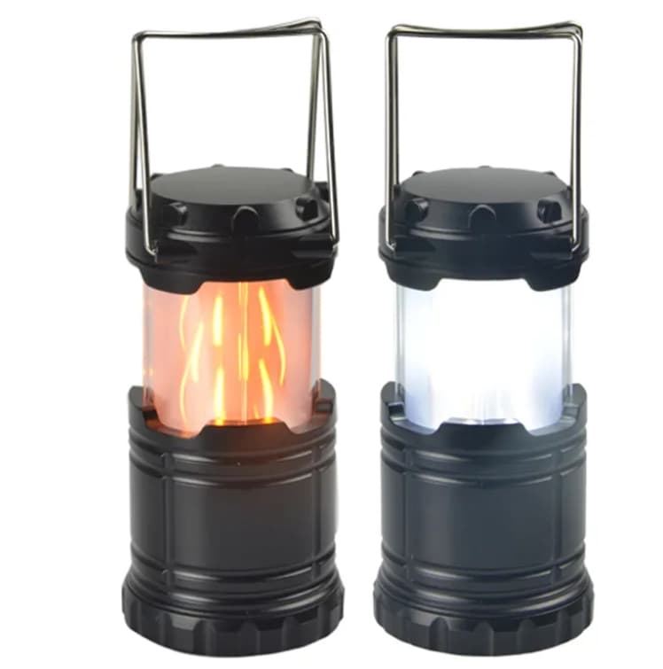 Hot Flame Effect Tent Decorative Hanging Light Led Flame Flickering Portable Telescopic Camping Lantern for Outdoor