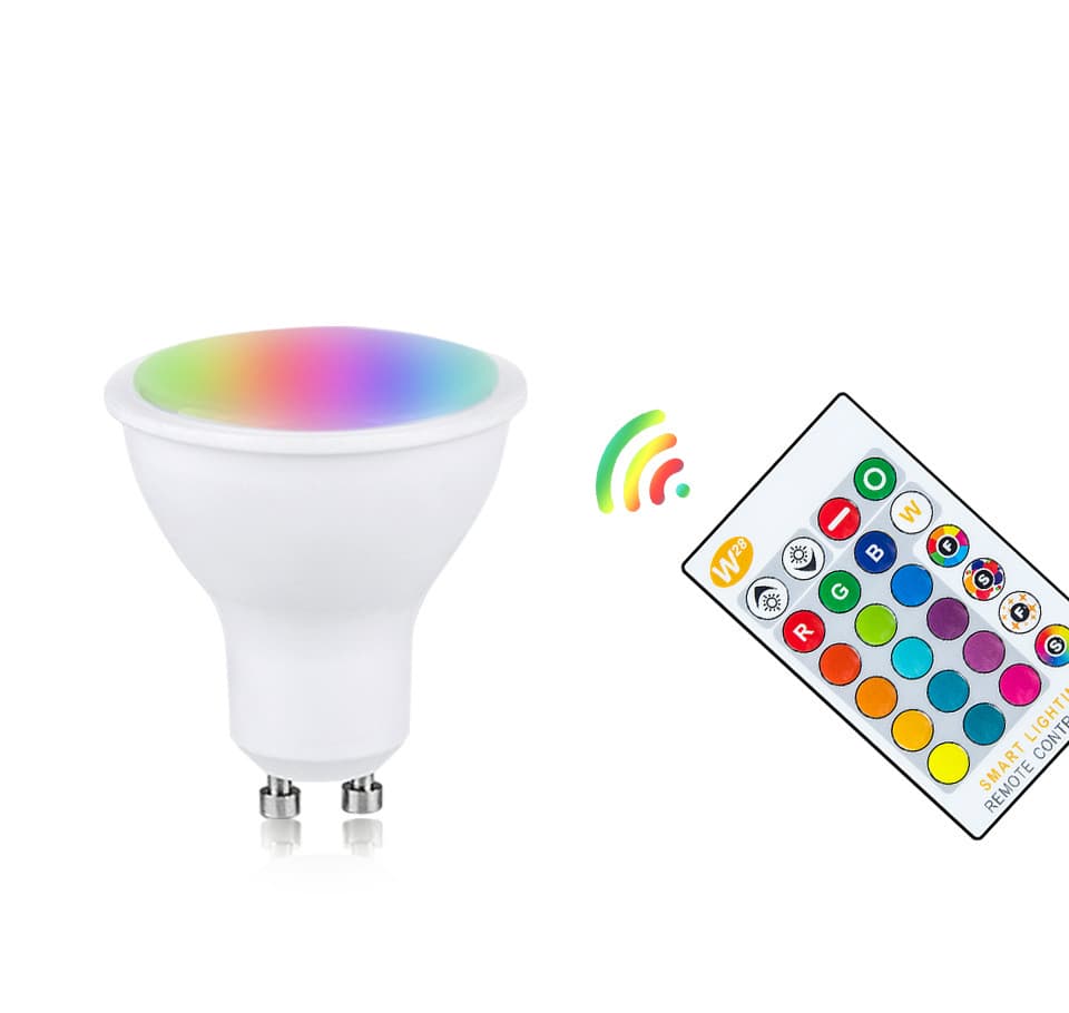 GU10 5W RGB+W Multicolor LED Lamp Light 16  Color Changing Bulb + Remote Control Led Rgb Bulb