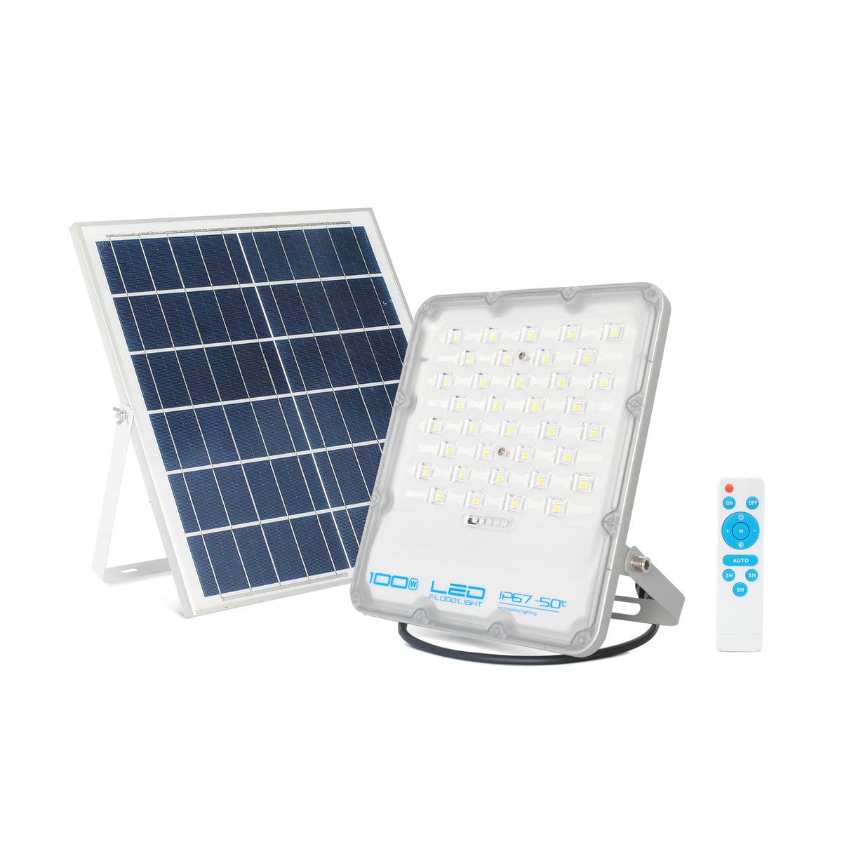 Solar Lights Outdoor 100W 200W Monocrystalline Silicon with Lens Fast Charging Waterproof Led Solar Flood Light