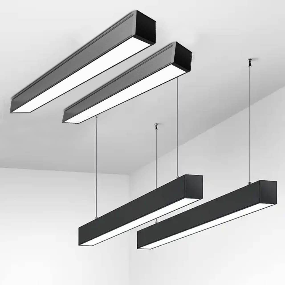 20W 40W 60W LED Pendant Light CCT Ceiling Light Suspended Mount Aluminum Office Linear Lighting 1200mm PC Tube Lamp