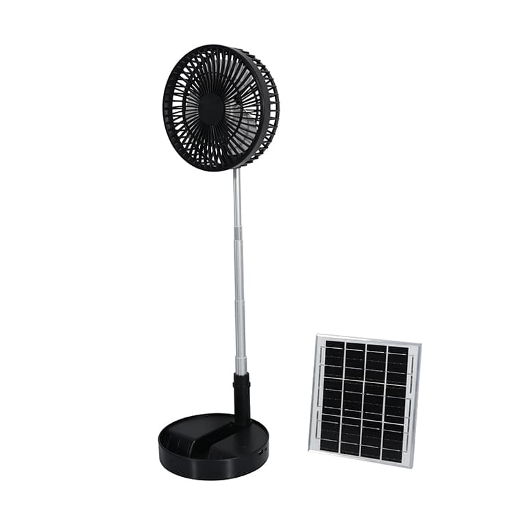 3 Blades Operation Folding Mini Retracted Solar Fan 3 Gears With Monocrystalline Solar Panel Rechargeable Electric Fan