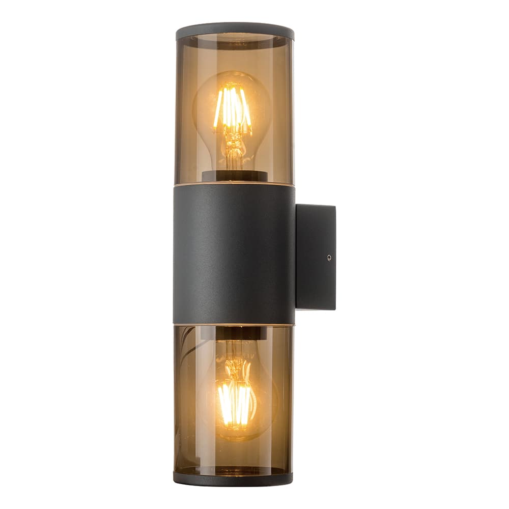 Modern 20W Dark Grey LED Wall Light E27 IP54 Touch Control CE Rohs Certified Class I Outdoor Wall Lamps