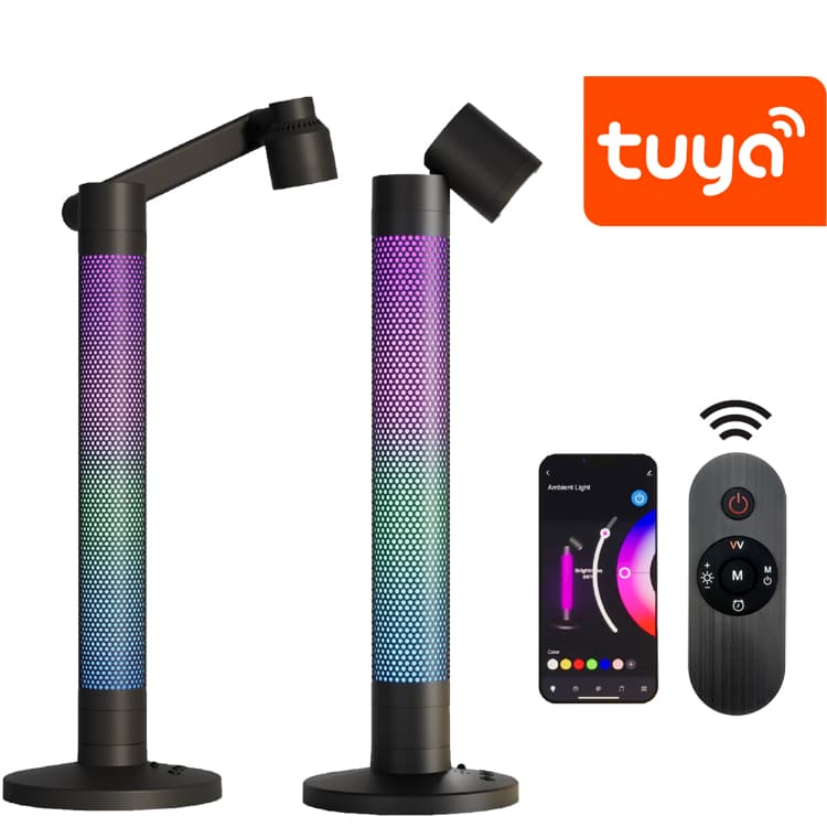 Modern Nordic Standing Decorative RGB Colour Changing Smart Sounds Control  LED Gaming Room Desk Lamp