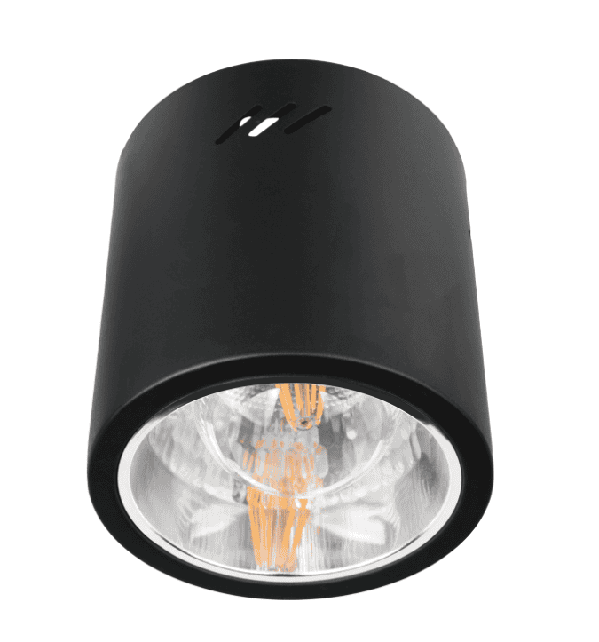 Hot Sell Round Surface Mounted Traditional Downlight 5inch Black Color: Black Body  with Three Holes E27 Lamp Holder