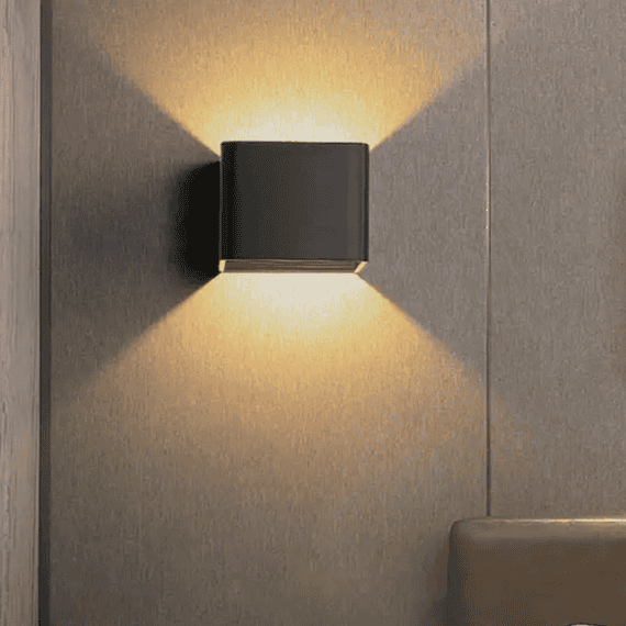 Cube Rechargeable PIR Sensor Aluminium Light Type C USB Cable Waterproof Black Garden Light Outdoor LED Wall Lamps