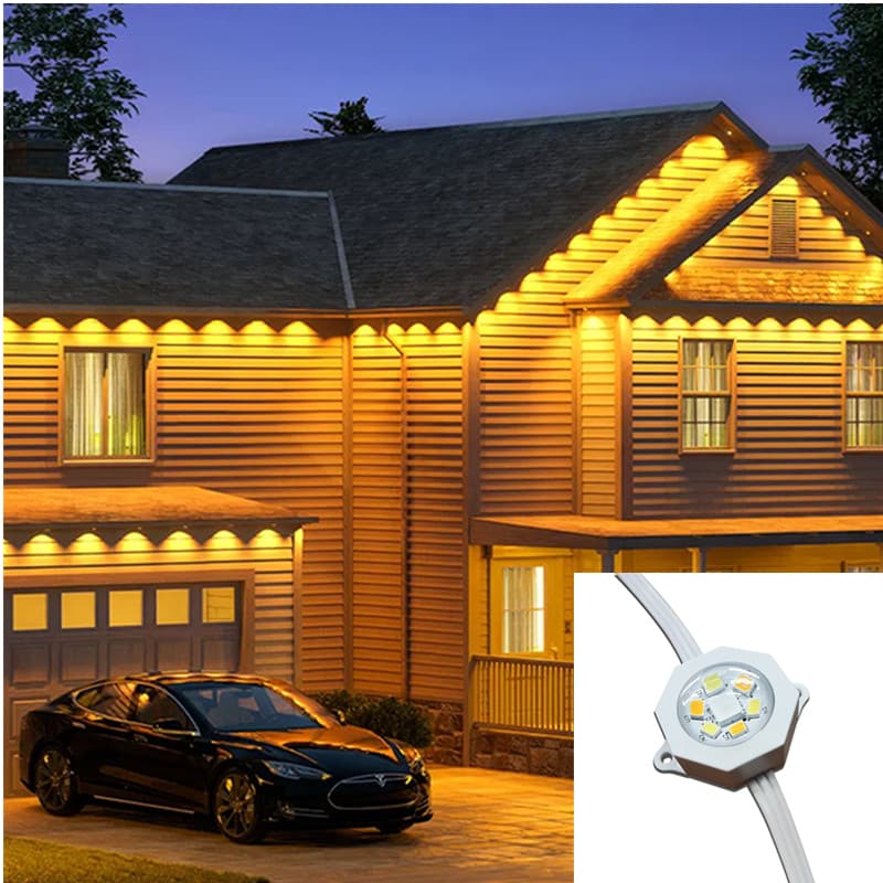 48W LED RGB Strip Light CCT3 30 Meter Outdoor Smart Eaves Lights for  APP Control Waterproof and Permanent