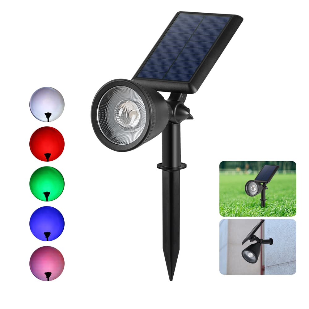 Solar Lawn Outdoor Waterproof RGB Led Spotlights Multi Color Solar Garden Lights for Lawn Yard Landscape Decoration