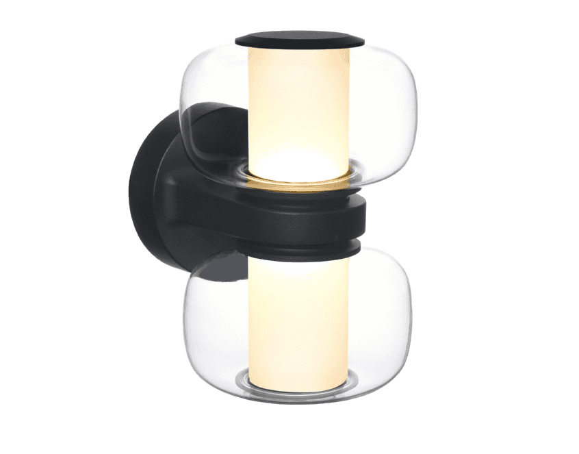 Two Head Rotate IP65 Waterproof Aluminum Glass Style Black Light Decoration Outdoor LED Wall Lamp COB Chips 14w 1120LM