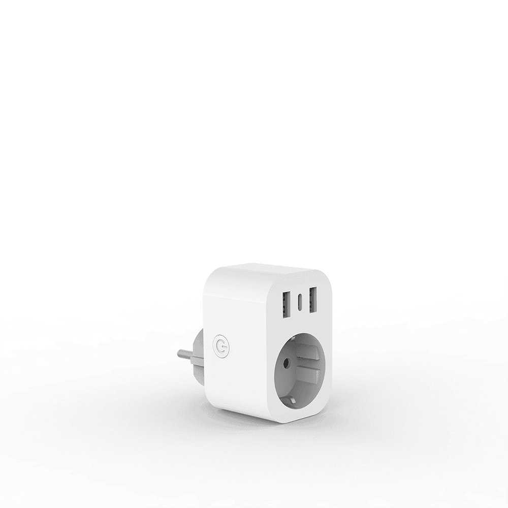EU Standard Smart Socket with WiFi Wireless Plug and USB TYPE C Connector 2 Port Smart Plug Plastic Material