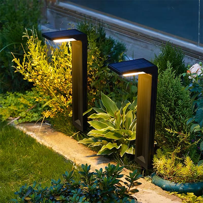 Solar LED Lawn Lights Black ABS+PMMA IP44 Waterproof Outdoor Garden Decoration for Pathway & Landscape