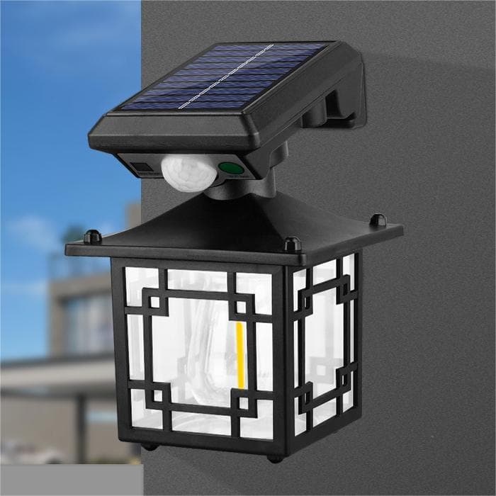 Outdoor Solar Lamp Waterproof Human Induction Solar Garden Light Wall Lamps with Motion Sensor for Garden Courtyard Lighting