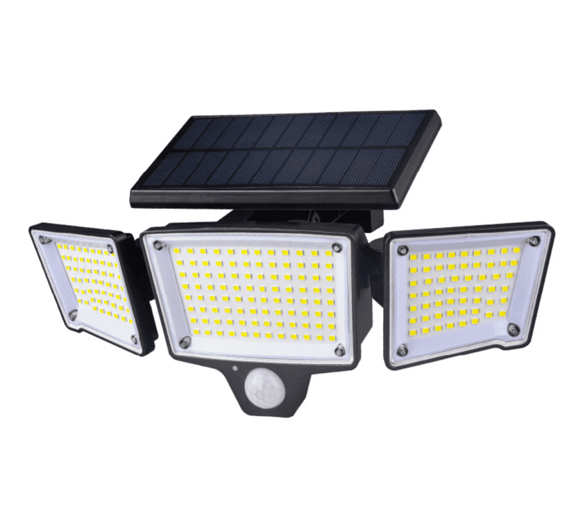 SMD2835 10w Solar Wall Light Three Head LED Lamp IP54 800LM 3000K ABS Lamp Lighting New 2024 PIR Sensor