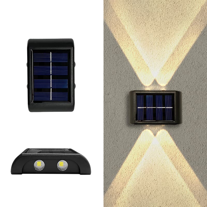 High Quality Outdoor IP44 LED Sconce Light Small Exterior Wall Light with Solar Power Supply up down Lamp for Outdoor Use