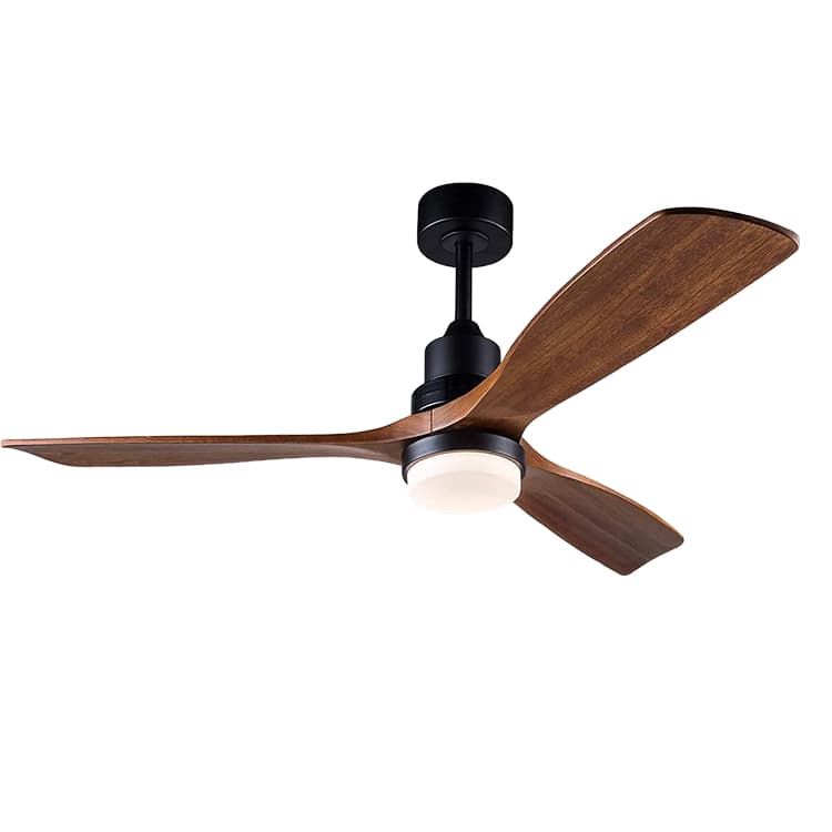 Vintage 24V DC Led Ceiling Fan Light Indoor Dimming Wood Decorative Chandelier with Remote Control Modern Color Matching Design