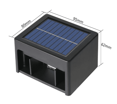 3w square Solar Wall Light LED Lamp IP54 300LM 3000K 6500K Adjust Beam Angle High Lumen ABS  Rotate Bright Angle SMD