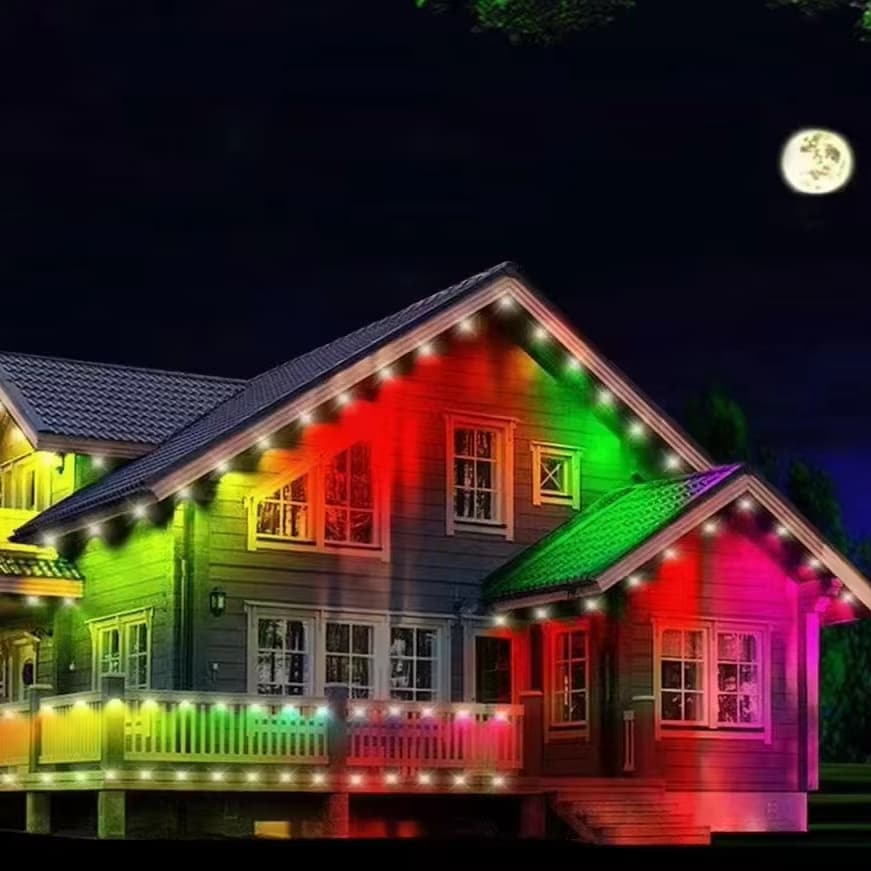 Smart RGB Eave Light Home Decoration Waterproof IP67 Outdoor Lights for Christmas Party Cob Led Strip LED Pixel Point Lights