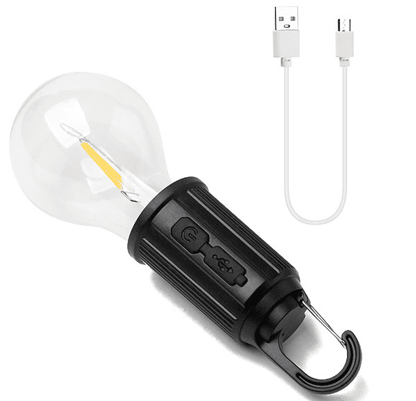 Rechargeable LED Filament Bulb Plastic Type C Three Step Dimming Lamp 3000K
