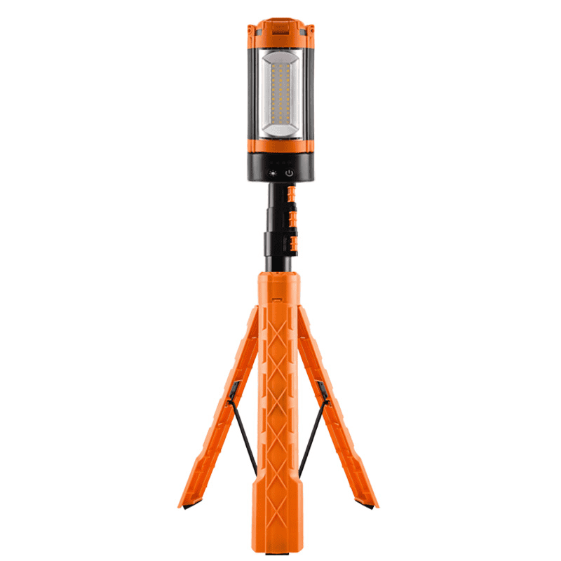 Ultra Bright 2200lm IP54 LED Work Light with 9000mAh Battery Rechargeable Camping Tripod Light Stand Stretching Folding Feature