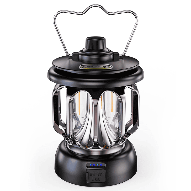 Hottest USB Type-C Rechargeable LED Lantern Warm White Vintage Camping Lamp Emergency Hurricane Tent Light Compass for Outdoor
