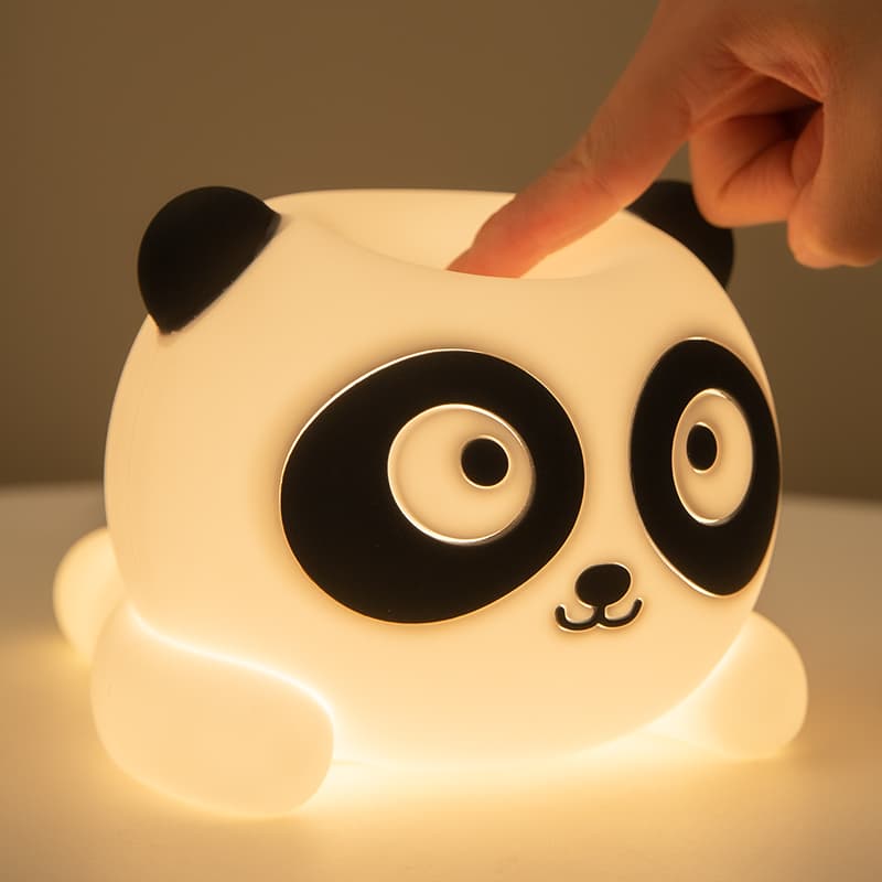 Panda Night Lights for Kids Bedroom Portable Battery Operated USB Rechargeable Silicone Nursery Lamp for Baby Kids Birthday Gift