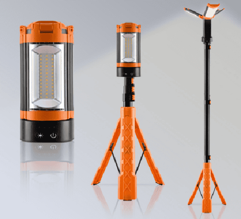 20W Rechargeable Aluminum Multi-Function Camping Lamp Professional 2200LM Tripod Emergency Light Type-C Charging Working Light