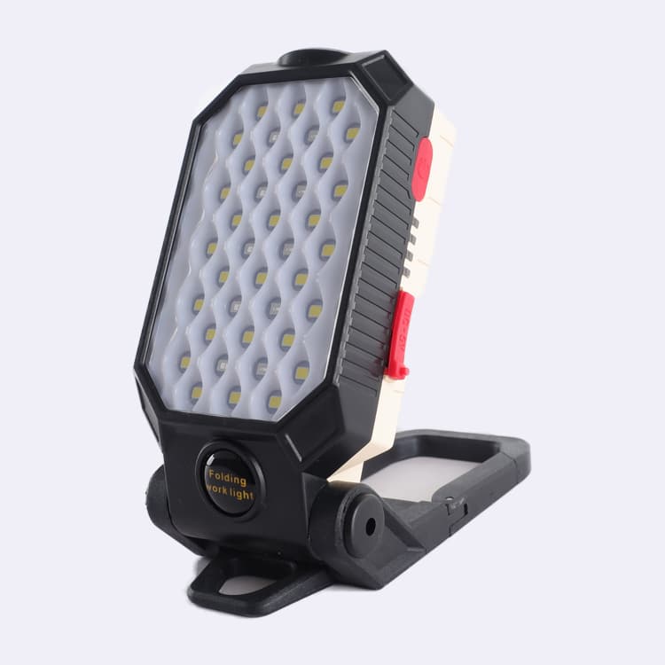 Portable USB Rechargeable LED Flashlight 5 Mode Emergency Mobile Work Light with IP65 Waterproof White Light ABS Material