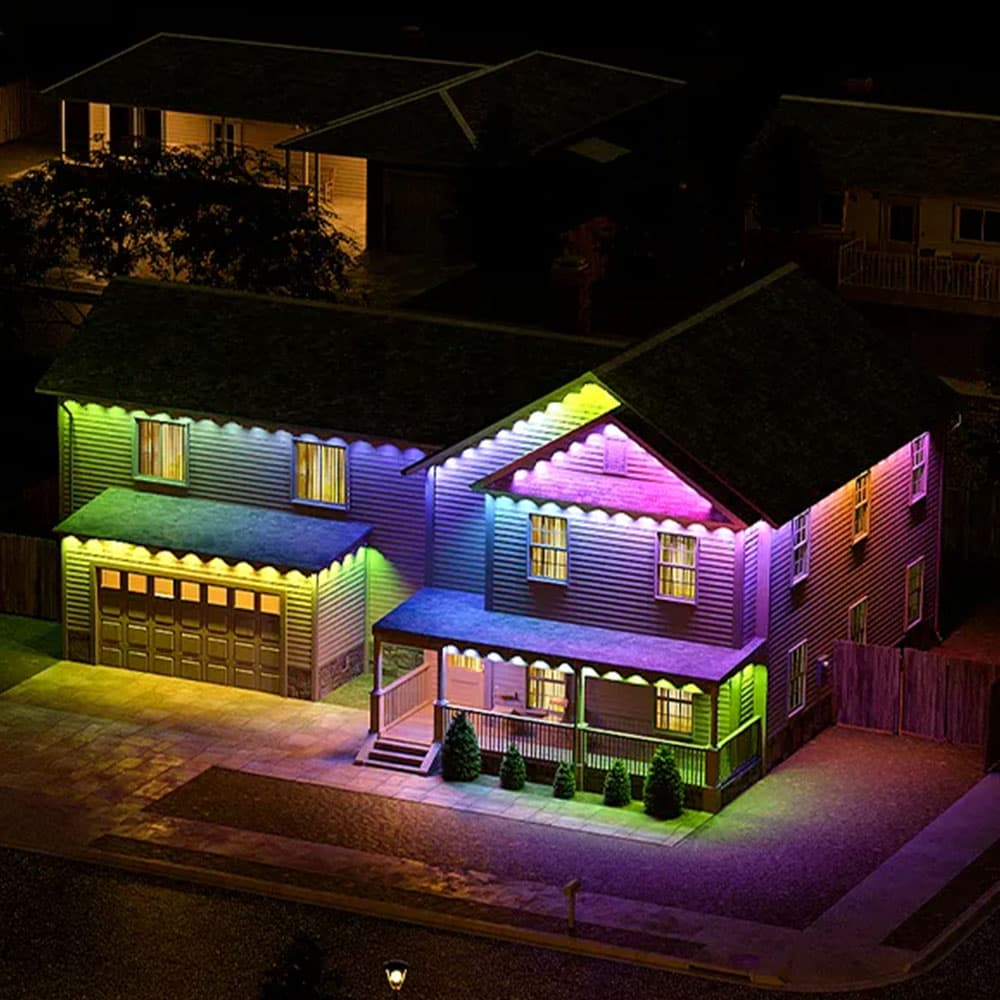 Smart RGB IP65 Waterproof Wifi Eaves Lights Led Permanent Christmas Lights Outdoor for Roof Garden Decoration Party Lights