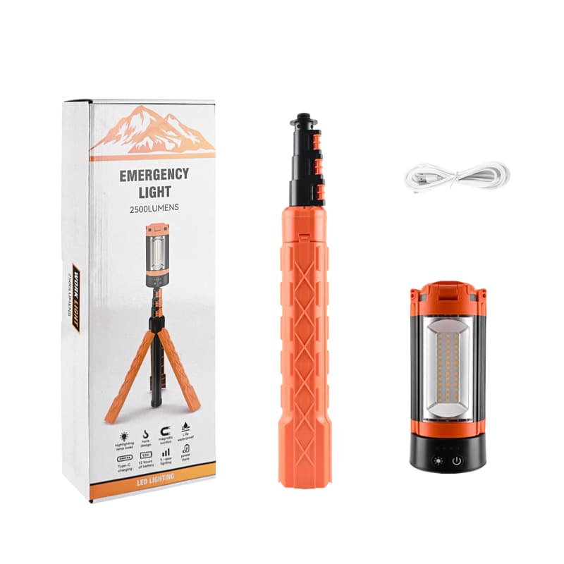 USB Rechargeable LED Work Light Portable Multi-Functional Outdoor Camping Lamp Emergency Foldable Tent Head for Work Camping