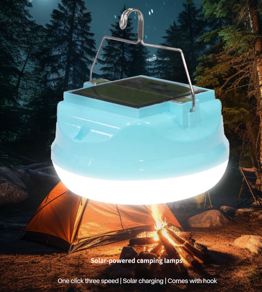 Everstar Rechargeable USB LED Solar Camping Lantern Mini Portable Tent Light Hanging Flashlight for Outdoor Activities