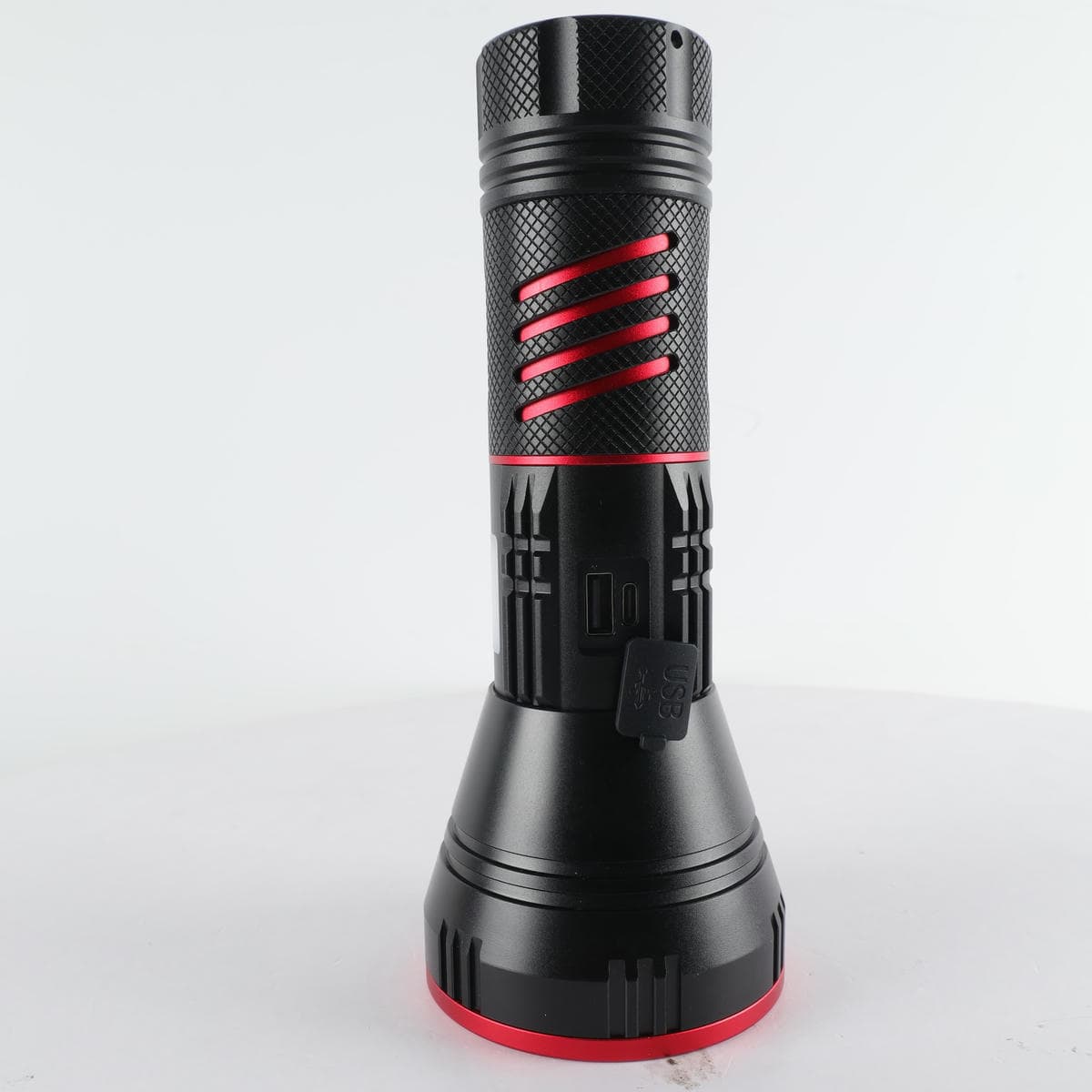 Custom Portable LED Torch Light Flashlight for Adventure Camping Long Distance Lighting Emergency Powered Waterproof