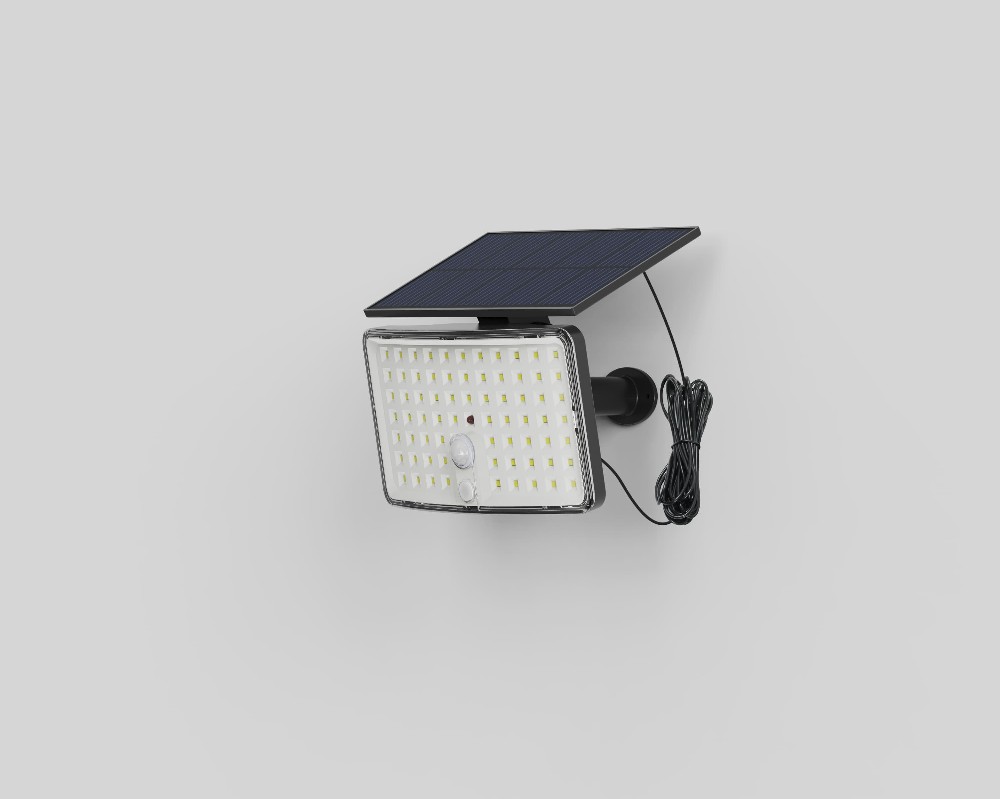 Outdoor Solar Wall Lamp Adjustable Mode Water-Proof LED Light Cylinder Shape with PC Body 500lm IP44 Waterproof