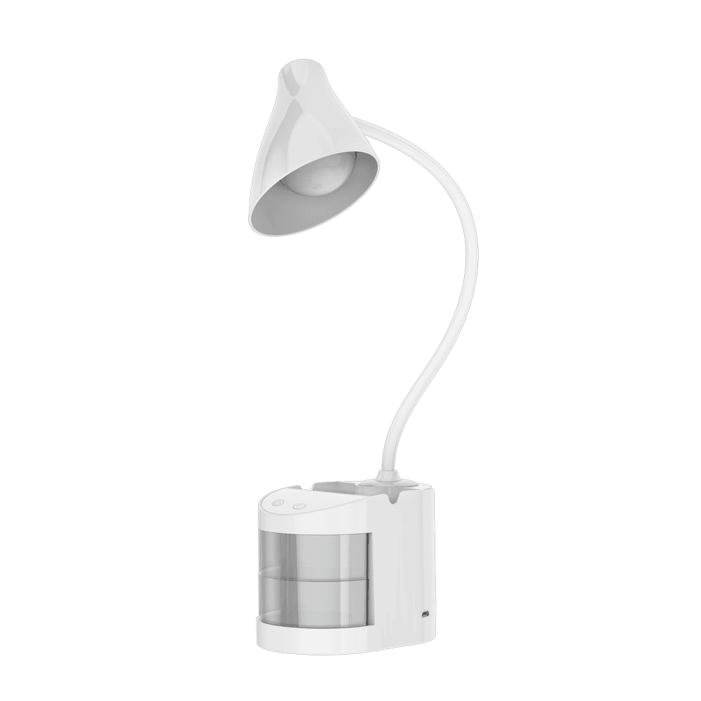 2025 Modern Design 6W Office Reading Study Desk Lamp ABS Body Oval Shade Three-Speed Dimming Simple Features Brush Pot Night