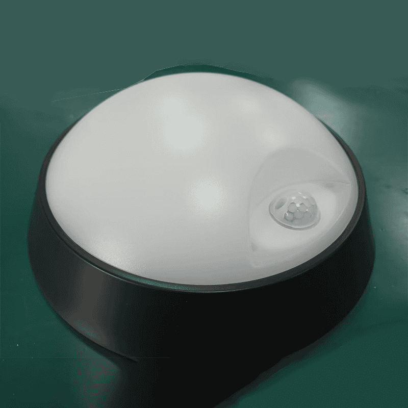 EU Standard 220mm Outdoor Ceiling Light 15W 20W LED Bunker with PIR Sensor PC Material Bulkhead