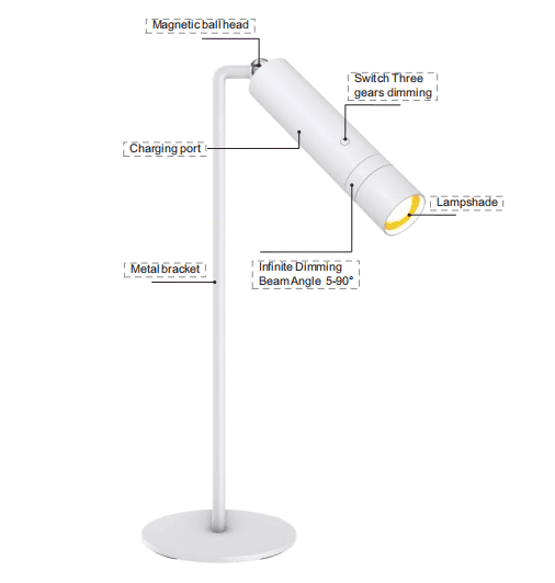 Modern Multifunction LED Table Lamp with Eye Protection Wall Lamp Clamp Spot Light Bell Shade for Reading Room DC Power Supply