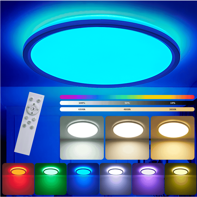 Modern Smart Ceiling Light WIFI RGB Tuya App Ultrathin Design for Bedroom with Remote Control  3-Year Warranty CCT DIM