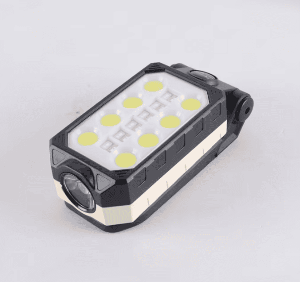 Multifunctional Portable Work Light with Strong Magnet Large Area LED Flood & Double Light Pattern Adjustable Hook Angle
