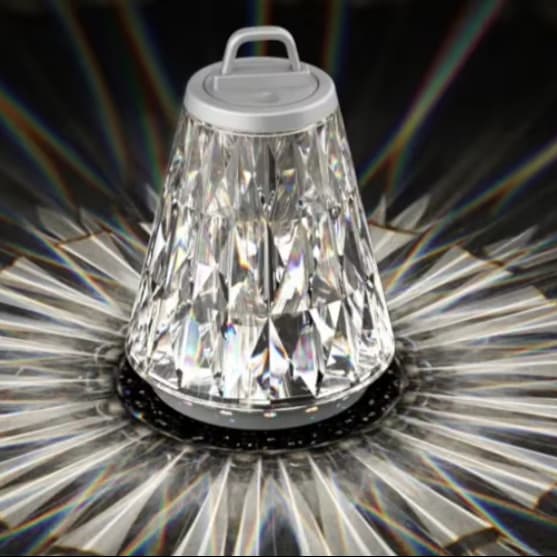 Hot Outdoor Modern Luxury Crystal Portable Rechargeable Cordless Wireless Touch LED Table Lamp Night Light