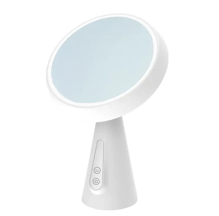 New Multifunctional Plastic Makeup Mirror With LED Lights 180 Degree Free Rotation Square Pattern for Cosmetics