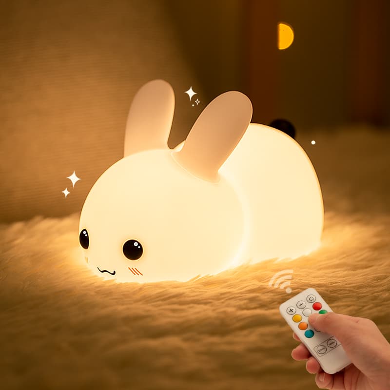 Wholesale 3W RGB Silicone Night Light Rabbit Model for Bedroom or Work 8 Hours Usage