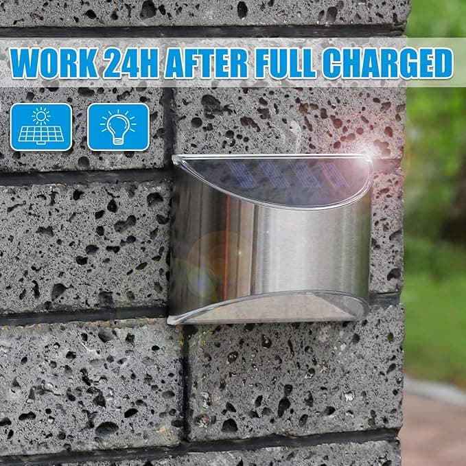 LED Solar Outdoor Wall Sconce Security Light for Garden Home Front Door Wireless Solar Panel for Outside