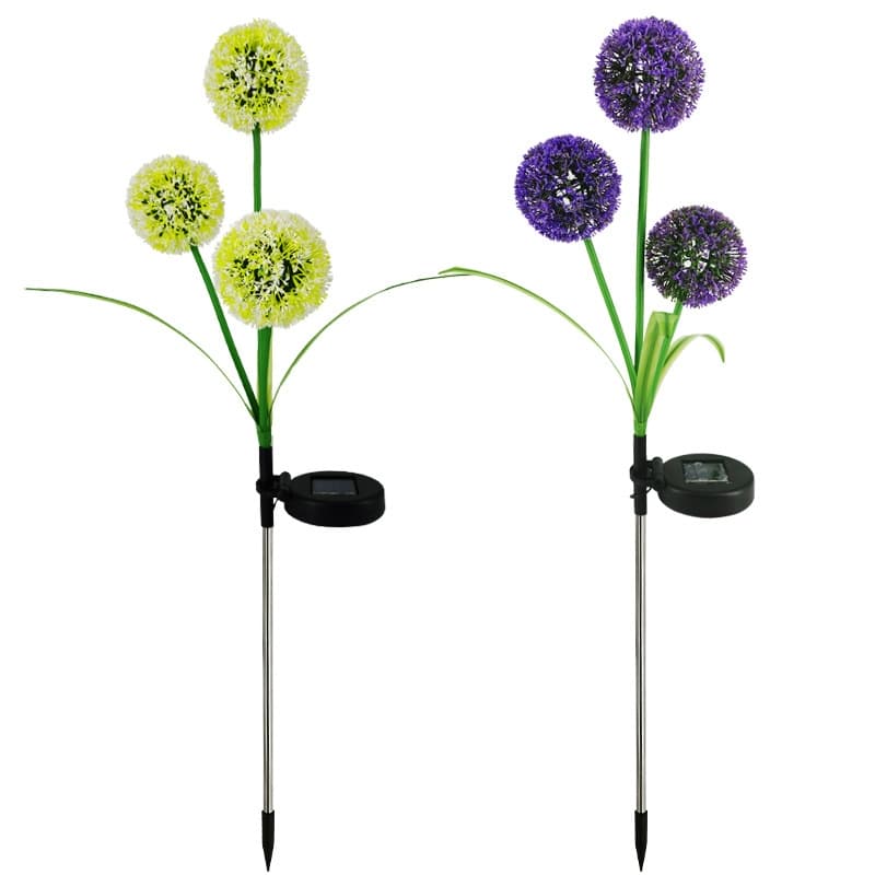 Hot New Design Waterproof Outdoor LED Garden Decoration Dandelion Plastic Flower Ball Garden Light Solar Lawn Yarn Lamp