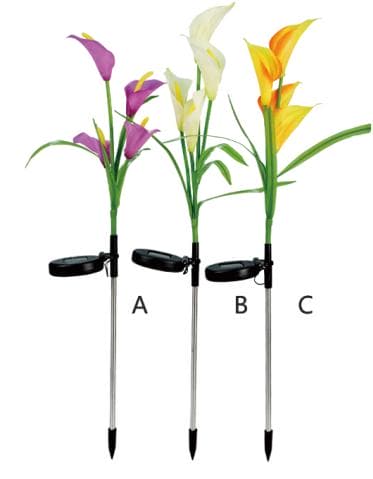 Wholesale Price Lawn Garden Wedding Decorative Solar Power Flower Light Outdoor Waterproof Color Changing Solar Led Calla