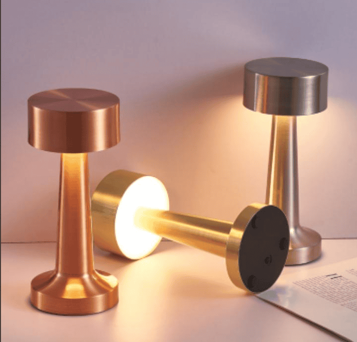 Vintage American Style Metal Mushroom USB Rechargeable Table Lamp Cordless Touch Dimmable LED Light Modern Design Battery Power