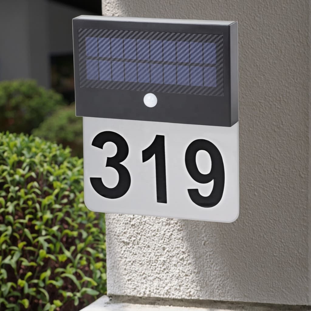 Everstar LED Solar Light for House Signs Illuminated House Numbers and Door Signs Color Light up for Garden Application