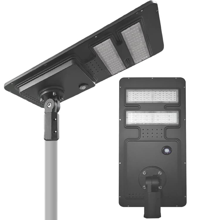 Stock Factory Direct Supply 60W LED Aluminum Solar Road Light All-in-One Street Light with PIR Sensor IP65 Waterproof