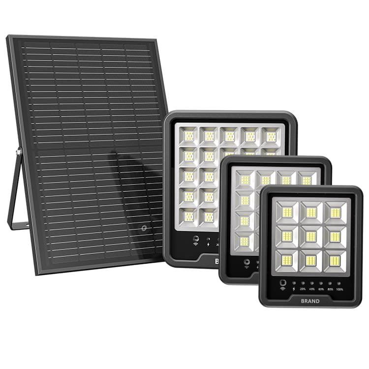 Factory Waterproof IP65 100W to 300W Solar LED Wall Light ABS Black Flood Light for Road Application