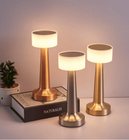 Everstar Modern Portable LED Table Lamp 3CCT Cordless Touch Control Mini Metal Iron Rechargeable Dimmable for Hotel Bedroom