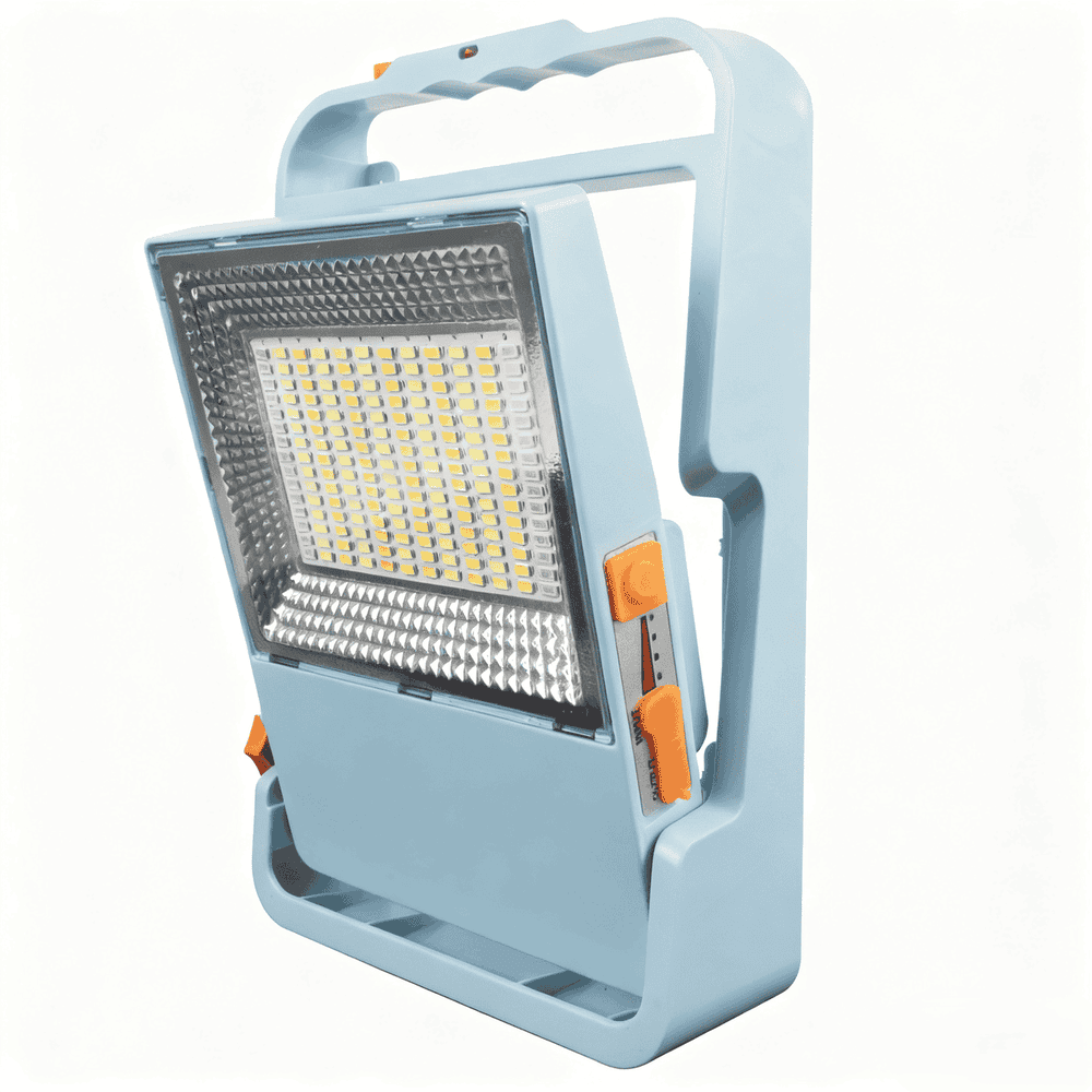 Mondrian Color Solar LED Camping Light Work Light 100W Portable Lantern Hook Design Adjustable Beam Angle Lithium Battery CRI 80