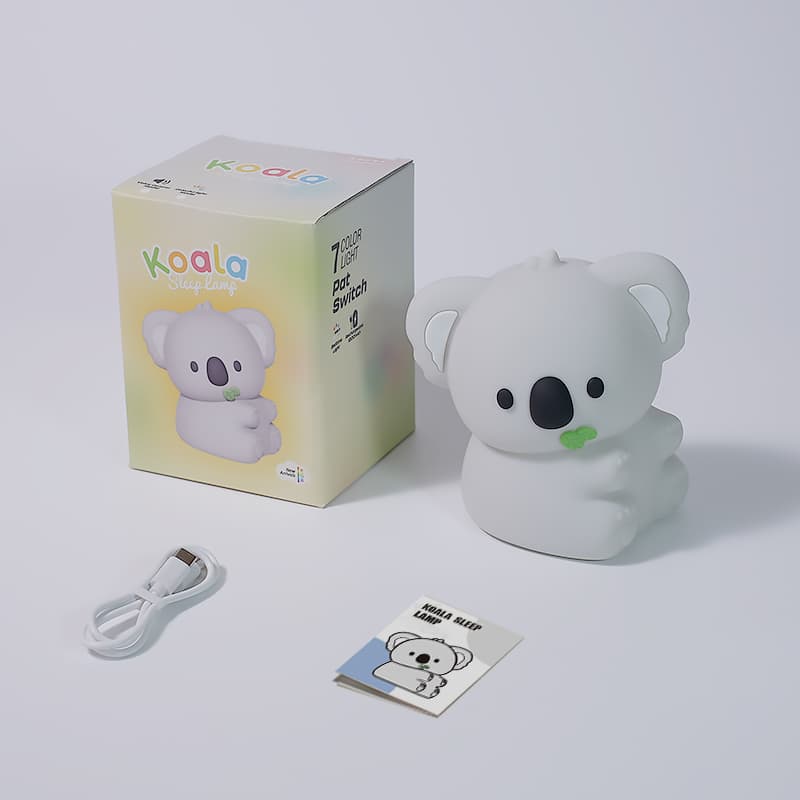 Silicone Koala Modern Design USB Rechargeable Touch Sensor Dimmable Night Light with Mood Lighting for Nursery and Kids Bedroom