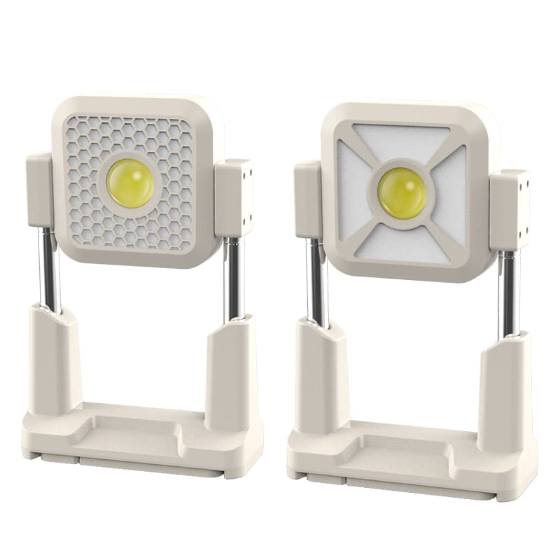 Retail-friendly Small MOQ Liftable Solar Lithium Battery IP20 Rated LED Work Light Outdoor Camping Light COB Mainlight+SMD